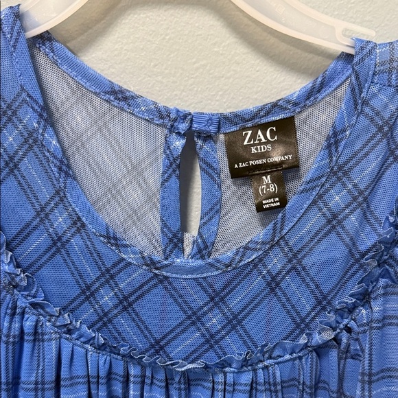 Blue Checkered Kids Dress - Picture 5 of 8